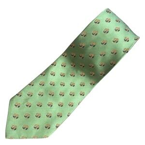 Yves Saint Laurent YSL Golden Green chartreuse Geometric Swirl Silk Neck Tie 3"‎